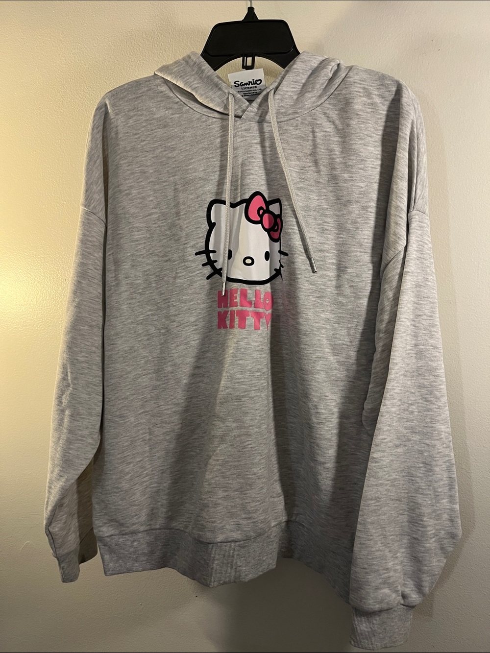 Sanrio Hello Kitty Gray Hoodie with Pink Accent